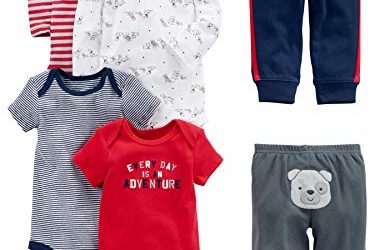Simple Joys by Carter's Baby Boys 6-Piece Little Character Set, Red/Navy Bear, 12 Months