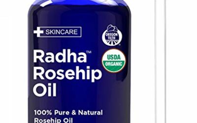 Radha Beauty Rosehip Oil USDA Certified Organic, 4 oz. – 100% Pure & Cold Pressed. All Natural Anti-Aging Moisturizing Treatment for Face, Hair, Skin & Nails, Acne Scars, Wrinkles, Dry Spots