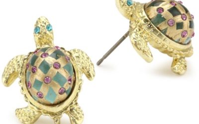 Betsey Johnson "Sea Excursion" Turtle Stud Earrings