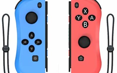 Kinvoca Joy Con Controller Replacement for Nintendo Switch, L/R Joycon Pad with Wrist Strap, Alternatives for Nintendo Switch Controllers, Wired/Wireless Switch Remotes – Red and Blue