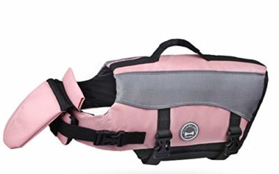 Vivaglory Dog Life Jackets, Pet Life Vest Lifesaver Dog Life Preserver with Extra Padding for Dogs, Sakura Pink, M
