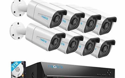 Reolink 4K 16CH PoE Security-Camera-System, 8pcs 8MP PoE IP Security Cameras Outdoor, 16-Channel NVR 8MP with 3TB HDD, 24/7 Video Surveillance and Recording for Home and Business, RLK16-800B8