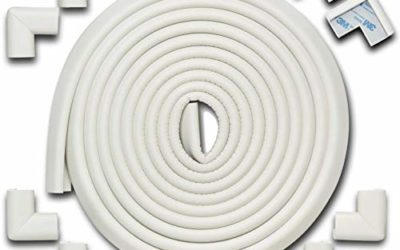 Roving Cove Baby Proofing Edge Corner Guards, Child Safety Furniture Bumper, Table Protectors, 3M Pre-Taped Corners, Safe Edge Corner Cushion, 20.4 ft (18 ft Edge + 8 Corners) Oyster White, Heavy-Duty