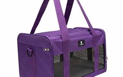 X-ZONE PET Airline Approved Soft-Sided Pet Travel Carrier for Dogs and Cats, Purple