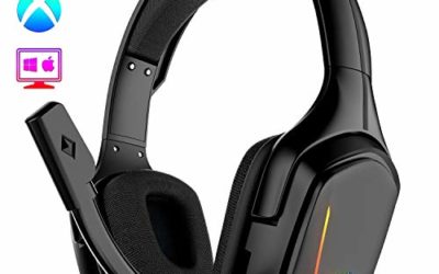 Gaming Headset, Gaming Headphones with 7.1 Surround Sound Noise Isolation PC Headset with Mic & RGB LED Light, Soft Memory Earmuffs Compatible with PC/MAC Games