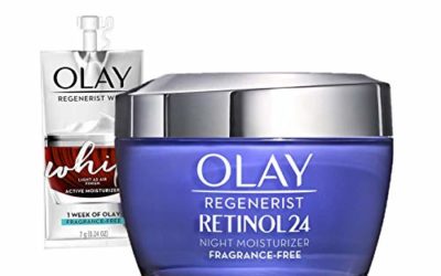 Olay Regenerist Retinol Moisturizer, Retinol 24 Night Face Cream, 1.7oz + Whip Face Moisturizer Travel/Trial Size Bundle