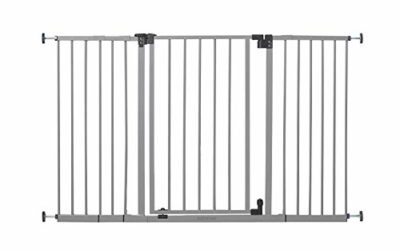 Summer Secure Space Extra-Wide Safety Baby Gate, Grey, Slate Metal Frame – 30” Tall, Fits Openings 28.5” to 52” Wide, Baby and Pet Gate for Extra-Wide Doorways, Stairs, and Wide Spaces