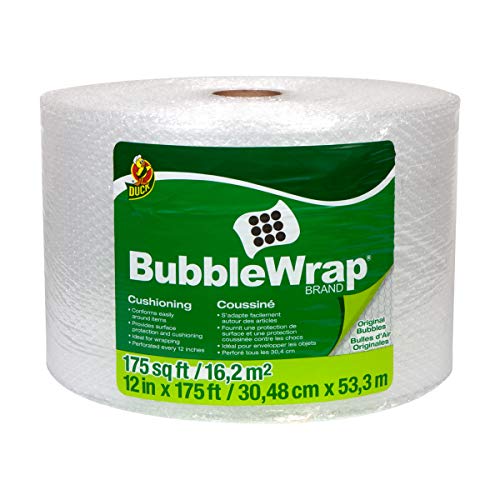 Duck Brand Bubble Wrap Roll, Original Bubble Cushioning, 12" x 175', Perforated Every 12" (286891)