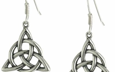 Sterling Silver Oxidized Celtic Triquetra Trinity Knot Dangle Earrings