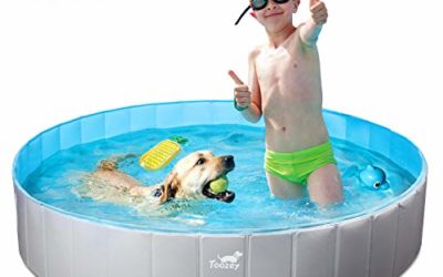 Toozey Foldable Dog Pool, Portable PVC Pet Swimming Pool, Slip-Resistant Material Kiddie Pool, Dog Pet Bath Pool for Small to Large Dogs