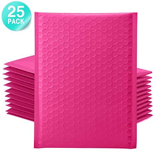 GSSUSA Pink Poly Bubble Mailers 6×10 Padded Envelopes #0 Shipping Envelopes Bubble Mailers Self Sealing Padded Envelope 25Pack