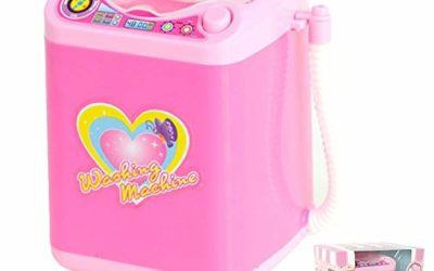 Mini Makeup Brush Cleaner Device Simulation Automatic Cleaning Washing Machine for Sponge and Powder Puff Toy (Pink)
