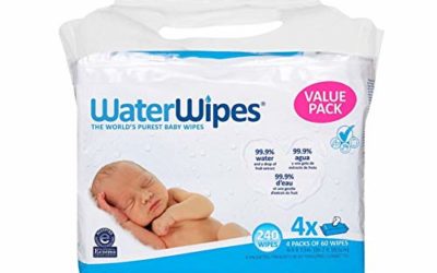 WaterWipes Unscented Baby Wipes, Sensitive and Newborn Skin, 4 Packs (240 Wipes)