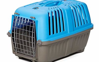 Pet Carrier: Hard-Sided Dog Carrier, Cat Carrier, Small Animal Carrier in Blue| Inside Dims 20.70L x 13.22W x 14.09H & Suitable for Tiny Dog Breeds | Perfect Dog Kennel Travel Carrier for Quick Trips