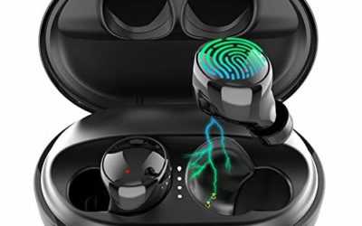 Wireless Earbuds Bluetooth 5.0 Headphones, 120H Playtime Deep Bass Stereo Sound Earbuds with Microphone, IPX8 Waterproof Headphones with Charging Case for Sports