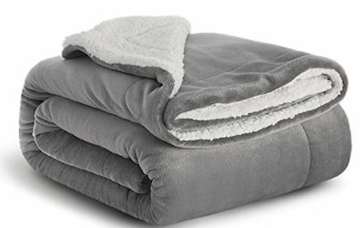 Bedsure Sherpa Fleece Baby Throw Blankets Unisex for Boys, Girls, Kids, Toddler, Infant, Newborn, Child 40×50 inches, Grey – Fuzzy Warm Cozy Soft Thick Winter Blanket, Plush Microfiber, for Crib