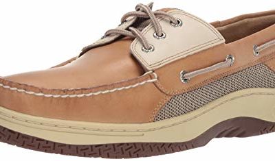 Sperry Mens Billfish 3-Eye Boat Shoe, Tan/Beige, 9