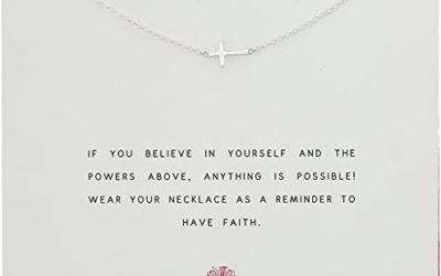 Dogeared "Faith" Sterling Silver Sideways Cross Necklace, 16"+2" Extender