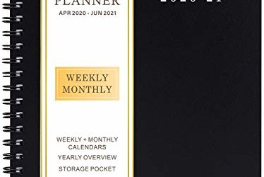2020-2021 Planner – Academic Weekly & Monthly Planner, 6.25" x 8.3", Jul 2020-Jun 2021, Flexible Cover,12 Monthly Tabs, 21 Notes Pages, Twin-Wire Binding with Two-Sided Inner Pocket