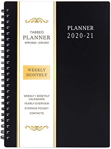 2020-2021 Planner – Academic Weekly & Monthly Planner, 6.25" x 8.3", Jul 2020-Jun 2021, Flexible Cover,12 Monthly Tabs, 21 Notes Pages, Twin-Wire Binding with Two-Sided Inner Pocket