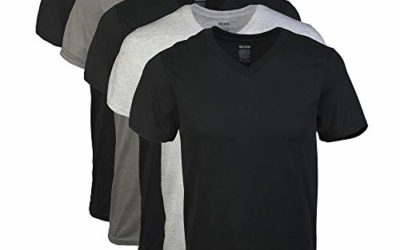 Gildan Men's V-Neck T-Shirts Multipack, Assorted (5 Pack), X-Large