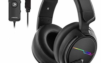 Jeecoo USB Pro Gaming Headset for PC- 7.1 Surround Sound Headphones with Noise Cancelling Mic- Memory Foam Ear Pads RGB Lights for Laptops
