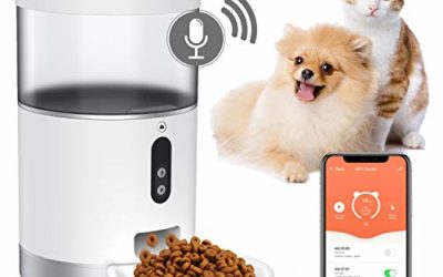 Automatic Cat Feeder, Peteme Wi-Fi Enabled Smart Pet Feeder for Cats & Small Pets, Portion Control Up to 6 Meals per Day, App Control, Scheduled Feeding, Voice Recorder, Works with Alexa