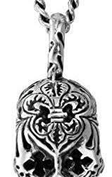 King Baby 24" Curb-Link Chain with Day Of The Dead Skull Pendant Necklace