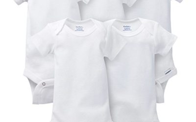 Gerber Baby 5-Pack Solid Onesies Bodysuits, White, 3-6 Months