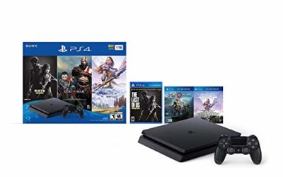 Newest Sony Playstation 4 PS4 1TB HDD Gaming Console Bundle with Three Games: The Last of Us, God of War, Horizon Zero Dawn, Included Dualshock 4 Wireless Controller