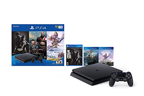 Newest Sony Playstation 4 PS4 1TB HDD Gaming Console Bundle with Three Games: The Last of Us, God of War, Horizon Zero Dawn, Included Dualshock 4 Wireless Controller