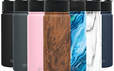 Simple Modern 18 oz Summit Water Bottle with Straw Lid – Gifts for Hydro Vacuum Insulated Tumbler Flask Double Wall Liter – 18/8 Stainless Steel Pattern: Wood Grain