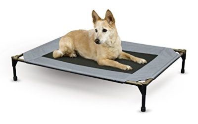 K&H PET PRODUCTS Original Pet Cot Elevated Dog Bed Gray/Black Mesh Large 30 X 42 X 7 Inches