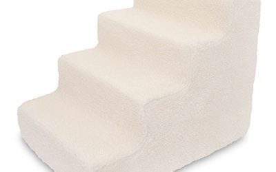 Best Pet Supplies ST220T-M Foam Pet Stairs/Steps, 4-Step, Lambswool