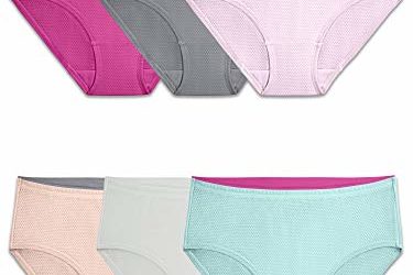 Fruit of the Loom Women's Underwear Breathable Panties (Regular & Plus Size), Low Rise Brief – Micro Mesh – 6 Pack, 6
