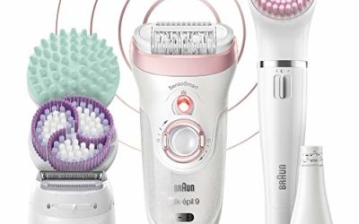 Braun Epilator for Women, Silk-Epil 9 9-985 Facial Hair Removal for Women, Facial Cleansing Brush, Womens Shaver, Wet & Dry, Cordless, beauty Kit & 7 extras