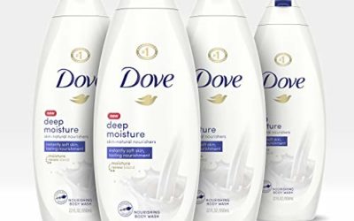 Dove Body Wash For Dry Skin Deep Moisture Gentle Bodywash, 22 Fl Oz, Pack of 4