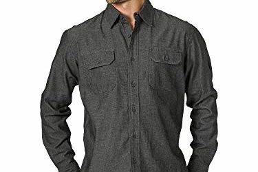 Wrangler Authentics Men's Long Sleeve Classic Woven Shirt, black denim, 3XL