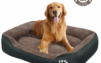 OQQ Pet Dog Bed | Deluxe Traditional Rectangular Step-On PP Cotton Pet Bed/Removable Cover for Dogs & Cats