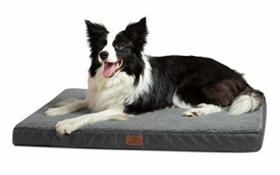 Bedsure Large Dog Bed for Small, Medium, Large Dogs Up to 75 lbs – Orthopedic Egg-Crate Foam with Removable Washable Cover – Water-Resistant Pet Mat for Crate, Grey