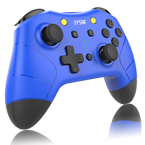 Wireless Pro Controller for Nintendo Switch – JYSW Wireless Remote Controller Gamepad Joypad Joystick for Nintendo Switch Console/Switch Lite, Support Manual & Auto Turbo | Dual Shock | Gyro Axis Blue