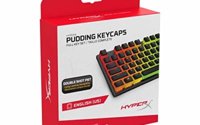 HyperX Pudding Keycaps – Double Shot PBT Keycap Set with Translucent Layer, for Mechanical Keyboards, Full 104 Key Set, OEM Profile, English (US) Layout – Black