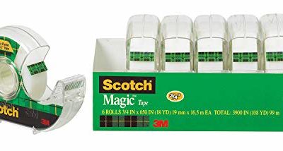 Scotch Magic Tape, 6 Rolls, Numerous Applications, Invisible, Engineered for Repairing, 3/4 x 650 Inches, Boxed (6122)