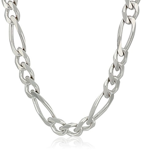 Men's Sterling Silver Italian 5.5mm Solid Figaro Link Chain Necklace, 20"