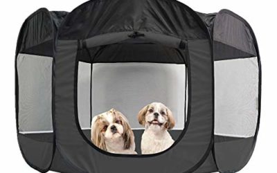 Furhaven Pet Playpen – Indoor/Outdoor Mesh Open-Air Playpen & Exercise Pen Tent House Playground for Dogs & Cats, Gray, Extra Large