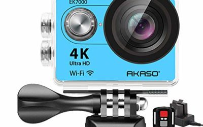 AKASO 4K Wi-Fi Sports Action Camera Ultra HD Waterproof DV Camcorder 12MP 170 Degree Wide Angle LCD Screen/Remote, Royal Blue (EK7000BL)