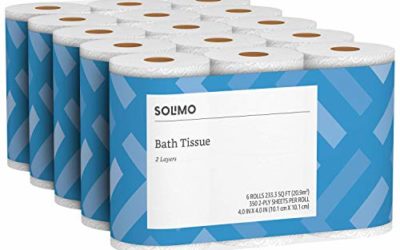 Amazon Brand – Solimo 2-Ply Toilet Paper, 350 Sheets per Roll, 30 Count