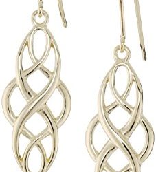 18k Yellow Gold Plated Sterling Silver Celtic Knot Dangle Earrings
