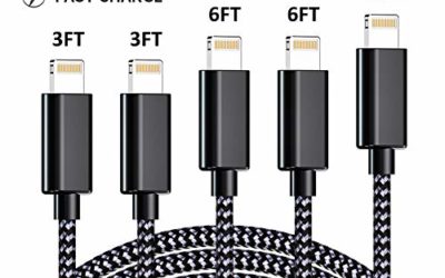 iPhone Charger, KRISLOG MFi Certified Lightning Cable 5 Pack High Speed Transfer Cords USB Fast Charging&Syncing Cable Compatible iPhone 11 Pro Xs MAX XR 8 8 Plus 7 7 Plus 6s 6s Plus(3ft×2 6ft×2 10ft)