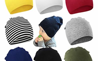 DRESHOW BQUBO 8 Pack Unisex Baby Beanie Hat Infant Baby Soft Cute Knit Cap Nursery Beanie